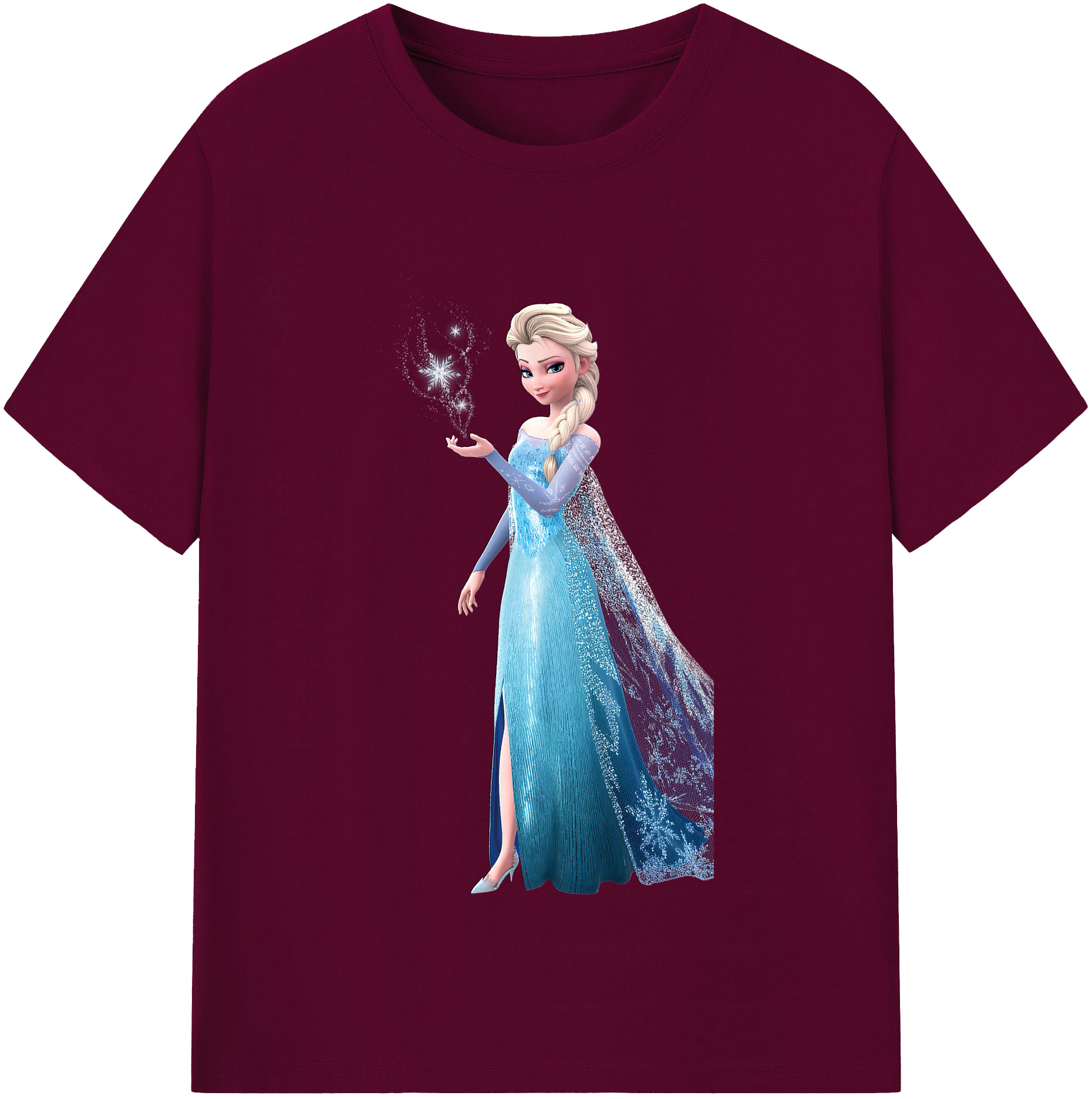 （画像用） アナと雪の女王 アンナ エルサ Frozen Anna Elsa レディースカジュアルプリントTシャツ（綿100％）